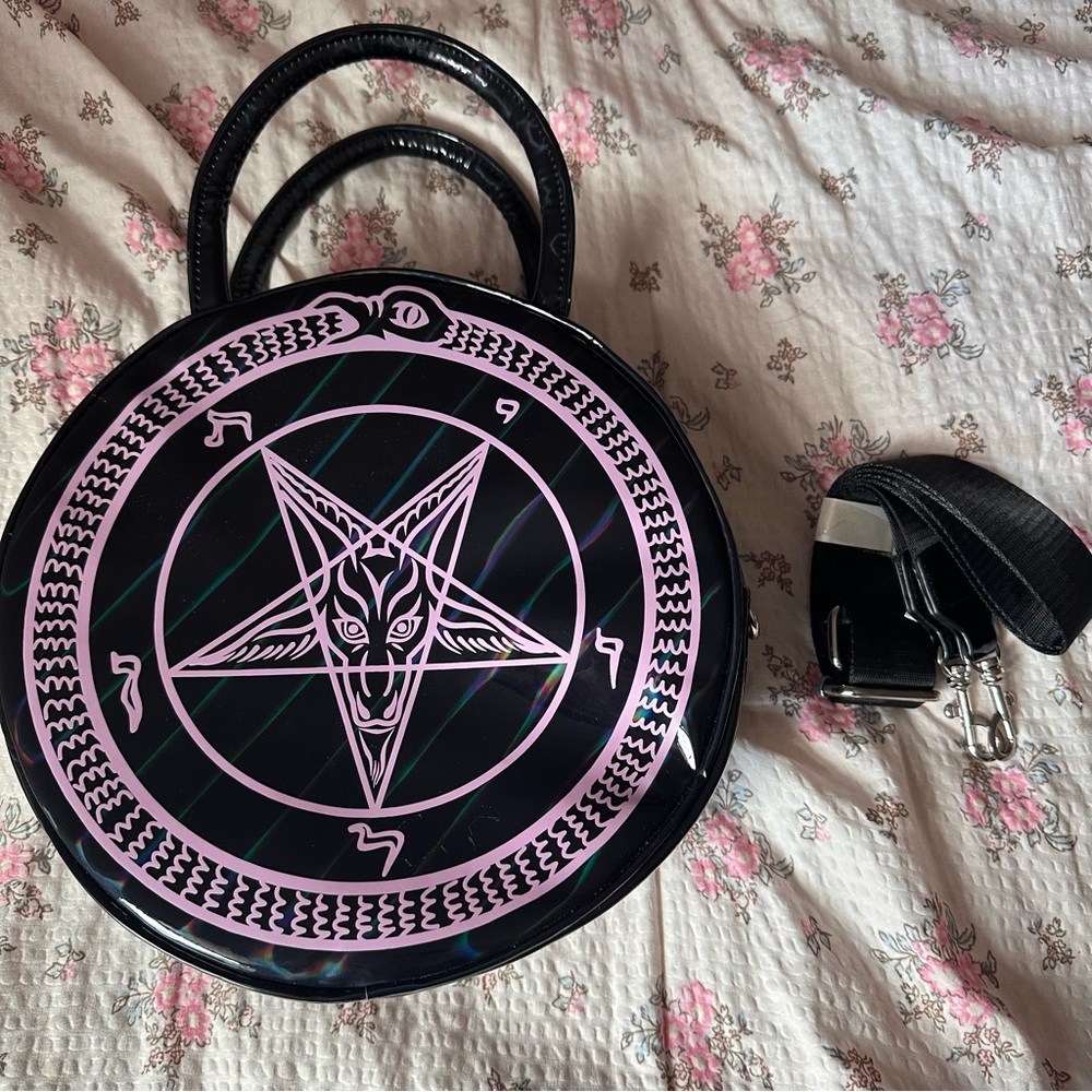 Killstar black pink holographic purse bag NEW